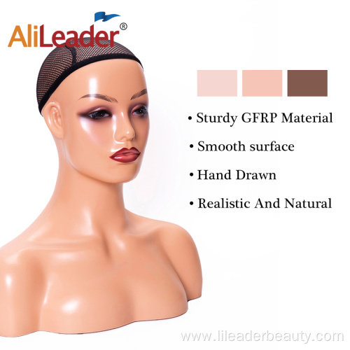 Plastic Wig Display Female Mannequin Head With Shoulders